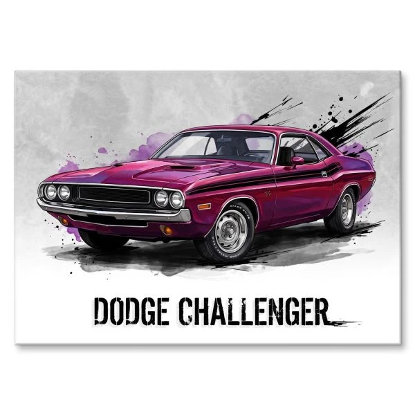 Obraz metalowy z grafika Dodge Challenger R/T